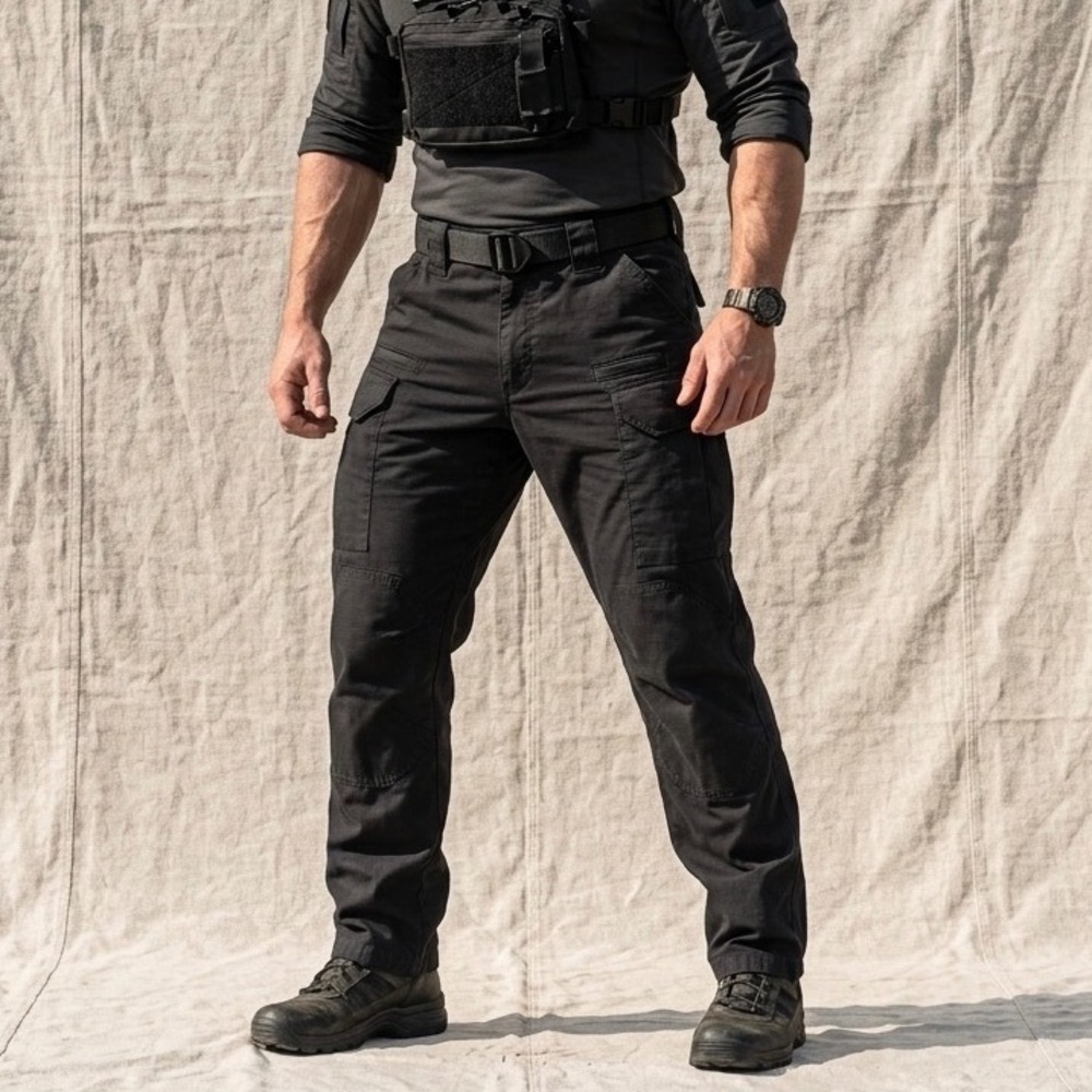 First Tactical Men's V2 Tactical Pants Black Ripstop Cargo Work Trousers 34x30